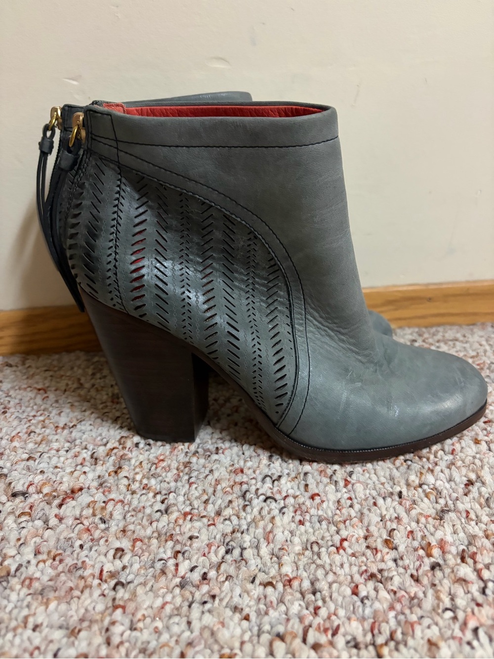 COACH honey perforated ankle bootie